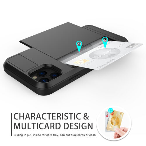 For iPhone 11 11 Pro 11 Pro Max Hybrid Wallet Case Card Holder Shell Heavy Duty - Picture 4 of 36