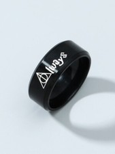 Anillo Triángulo de las Reliquias de la Muerte Harry Potter Magic Hogwarts Negro Acero Inoxidable