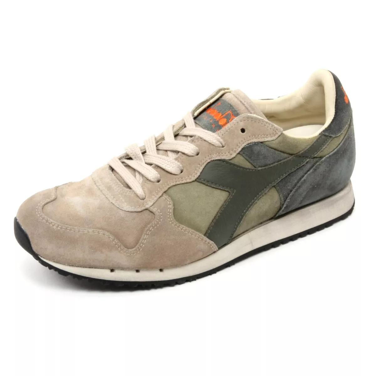 B6776 sneaker uomo DIADORA HERITAGE TRIDENT S SW light brown/green shoe man
