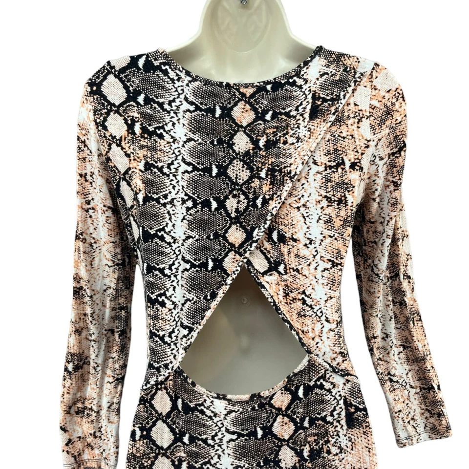 Arden B змеиной кожи макси платье длинным рукавом эластичной назад вырез пуловер размер S - Изображение 4 из 4