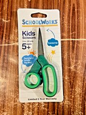 School Works Kids Scissors Pointed Tip School Supply Squish Handle Green 5 In.