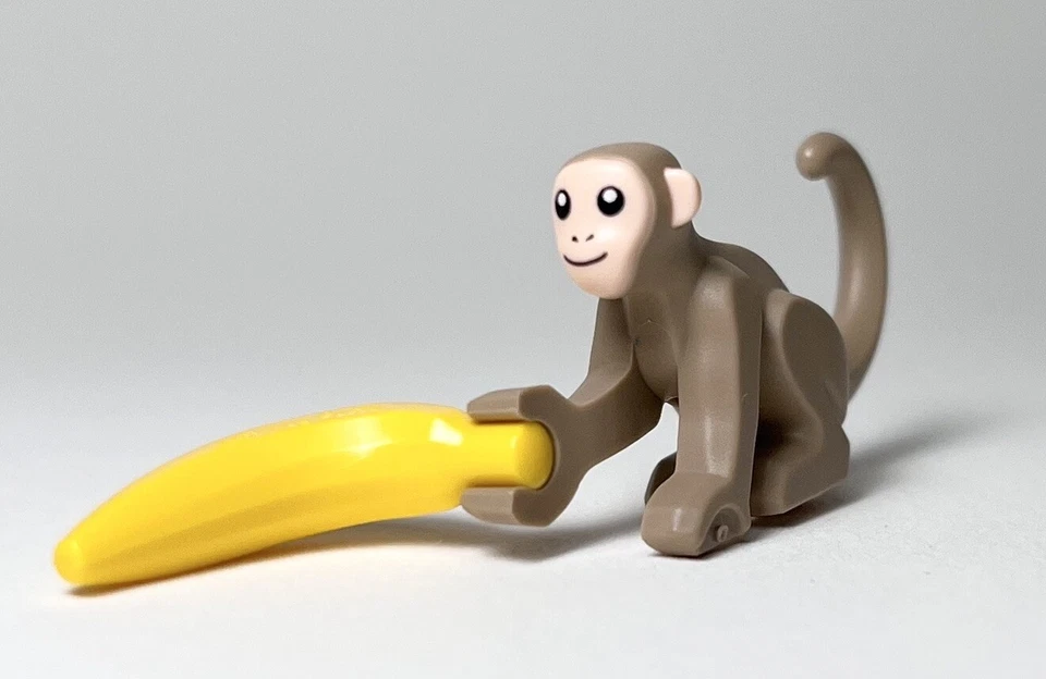 全新乐高 深褐色 猴子 动物迷你人偶 - (60300, 30570, 60302) 带班纳 — 第 2/2 张图片