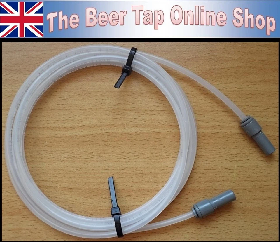 3/16" Beer Line / Pipe & John Guest 3/8" Stem Reducer for Beer Tap & Keg Coupler