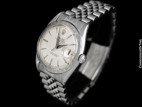 1959 Rolex Vintage Hommes Début Datejust Ss Montre, Réf. 6605- Serviced W/ - Photo 3 sur 6