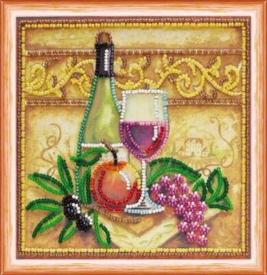 Mini Bead embroidery kit Wine and Grapes DIY Embroidery Kit beadwork pattern