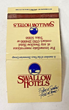 Swallow Hotels United Kingdom Matchbook Cover Blue Matches Out Of Business