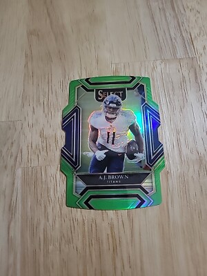 2021 Select AJ BROWN Neon Green Prizm Die Cut /349 #233 Club Level Titans Eagles