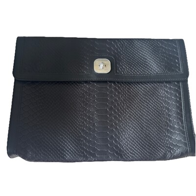 Longchamp Gatsby croc embossed Black clutch
