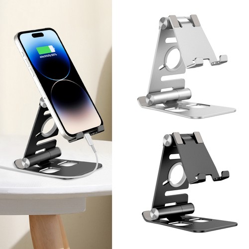 Aluminum Alloy Cell Phone Stand Adjustable Tabletop Metal Phone Holder Desktop