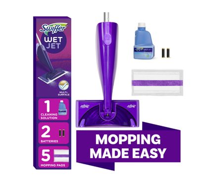 #ad Swiffer Wet Jet MopFloor Cleaner for Mopping Wood Laminate Tile Cleaning Set $23.00