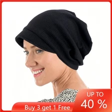 Women Hair Loss Scarf Cancer Chemo Cap Brim Muslim Turban Hat Hijab Head Wrap