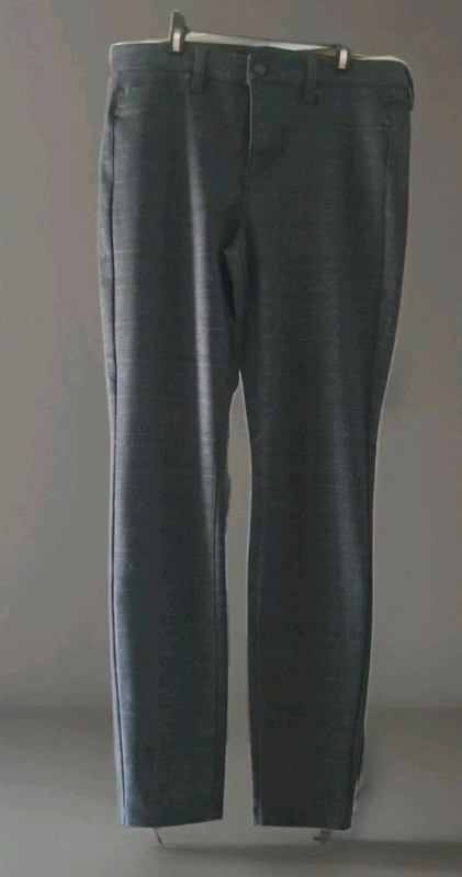 New Liverpool Jeans Company Women's Black The Knit Trouser Plaid Pants Size 8/29