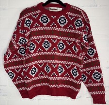 Vintage Barrel Sweater Kids L 14-16 Made in USA Geometric Pattern Pullover