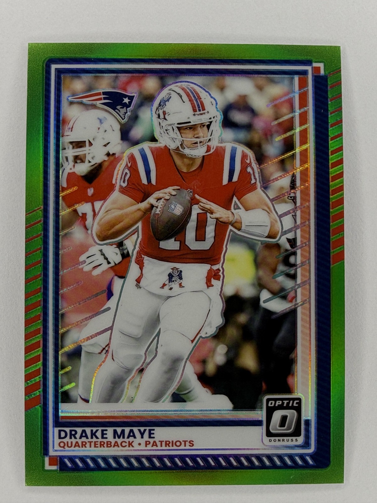 2025 Donruss Optic Drake Maye /50 Lime Green #47 Patriots