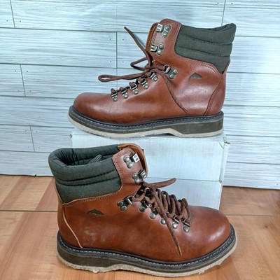 Simms Freestone Wading Boots Mens Size 9 Brown Leather Fly Fishing Ankle Outdoor