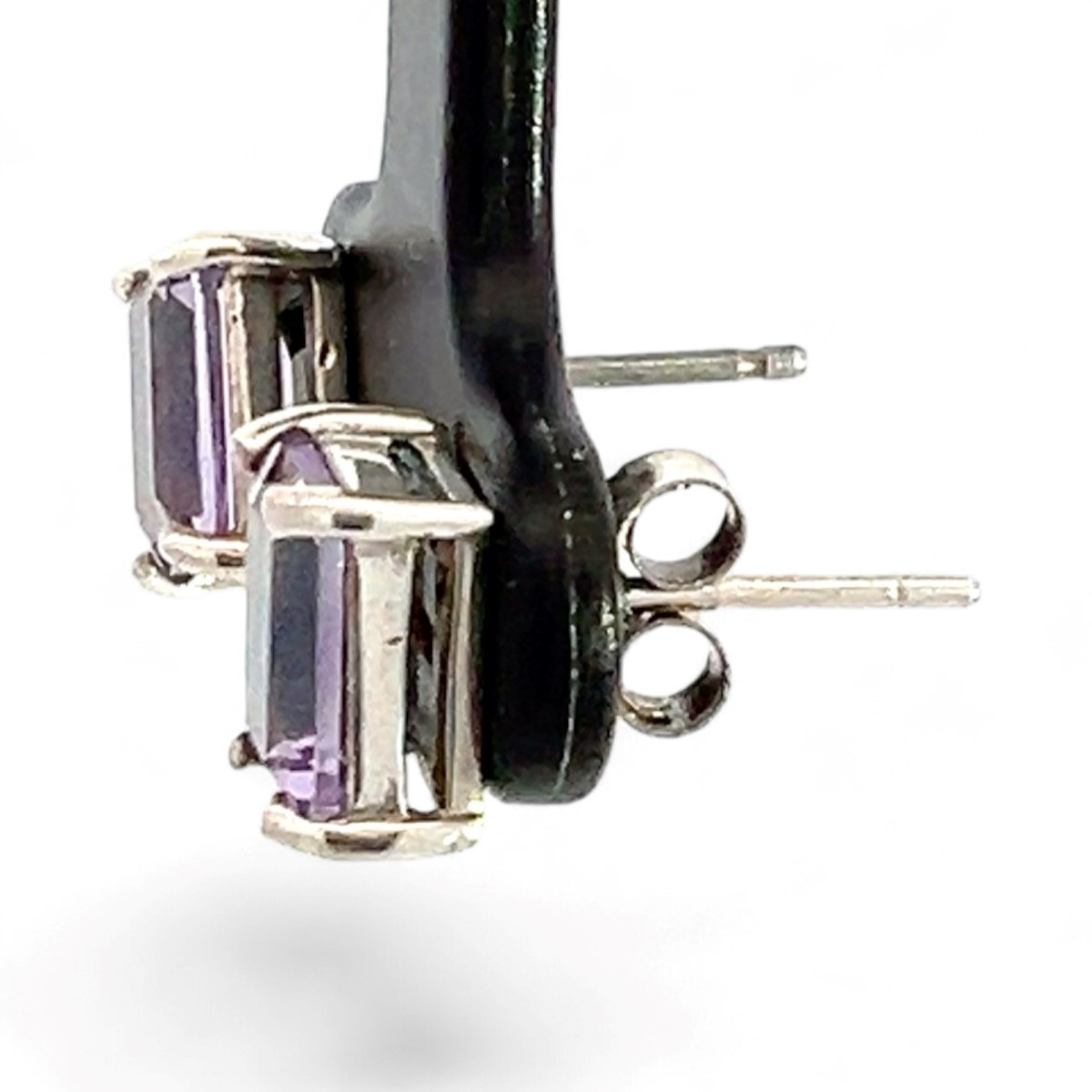 Sterling Silver Rectangular Light Purple Amethyst… - image 2