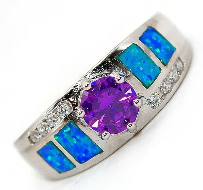 1CT Amethyst 925 Solid Sterling Silver Ring Jewelry Sz 6 AB2