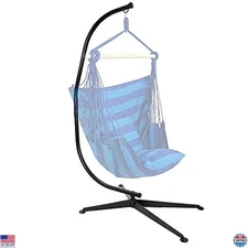 ZENY Heavy-Duty Steel Hanging Chair Stand - Durable C-Frame for Indoor/Outdoor