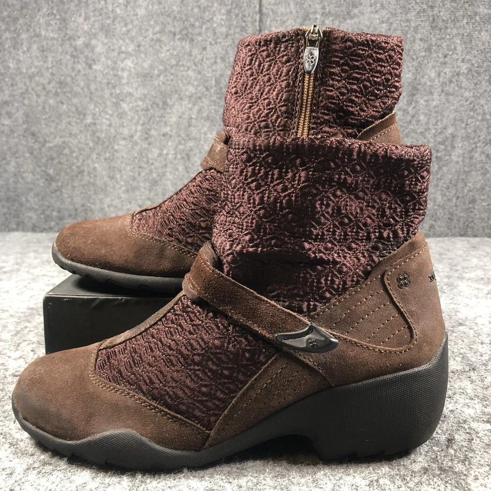 Natural Sport Boots Womens Size 8.5 Brown Falza Ankle Zip Strap Wedge 15978200 - Image 3 of 4