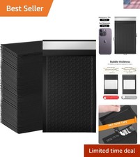 Pack of 100 Black Bubble Envelopes 4x7 Inch for Efficient Shipping & Protection