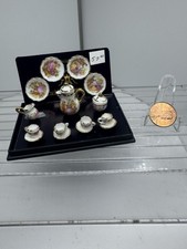 Vintage Reutter Made IN Germany Dollhouse Miniatures Tea Set 1:12 11 pc