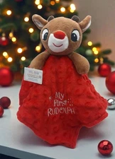 My First Rudolph Reindeer Red Security Snuggle Blanket Rattle Lovey NEW W/O TAG