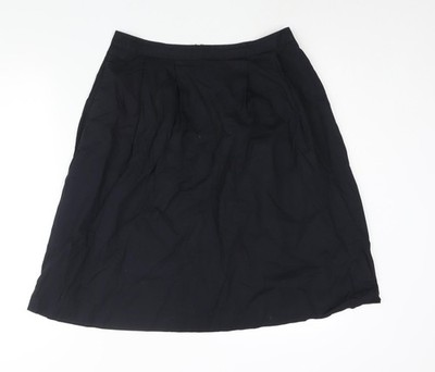 Lands' End Damen blau Baumwolle A-Linie Rock Größe 6 Reißverschluss