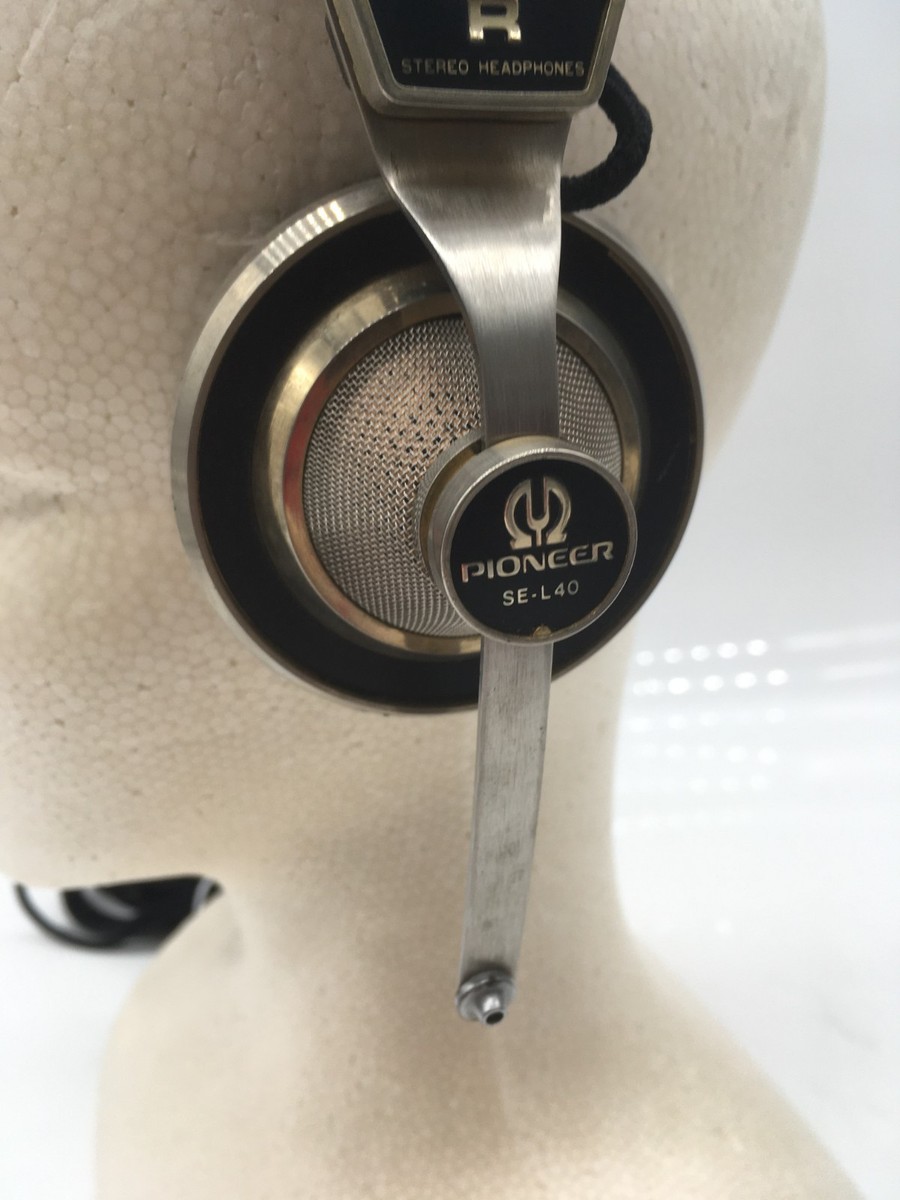 Pioneer SE-L40 Vintage Stereo Headphones Brass & Leather Tested w