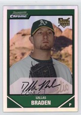 2007 Bowman Draft Chrome Refractor Dallas Braden #BDP35 hg6