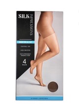 4-Pack SILK IMPRESSIONS Women s Size M All Day Sheer Control Top Pantyhose Cocoa
