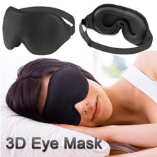 3D Soft Silk Sleep Eye Mask Travel Blindfold Padded Shade Cover Rest Relax