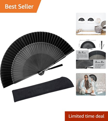 #ad Portable Silk amp; Bamboo Hand Fan Stylish Vintage Accessory for Parties amp; Gifts $18.99