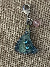 Vintage Disney Cinderella Clip On Charm Princess Zipper Pull Purse Signed Bead
