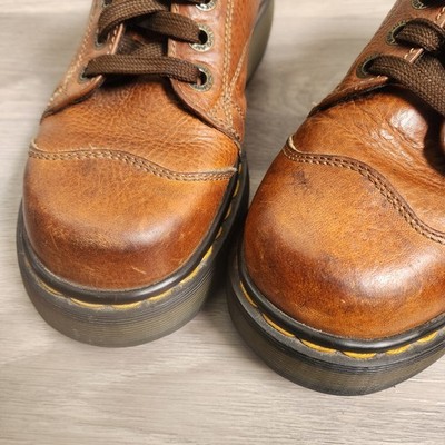 Vintage Dr Martens Brown Leather Shoes Size 6 Y2K Wingtip Brogue