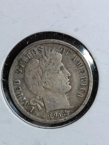 1912 P Barber Silver Dime - 90% Silver Liberty Head Item F5X6