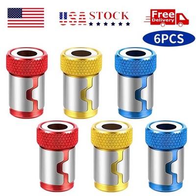 6PCS Screwdriver Head Magnetic Ring Pivoting Bit Tip Screw Holder Magnetizer