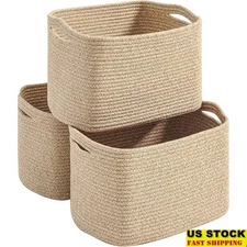 Multi-Functional Woven Storage Basket Cotton Rope Organizer Baskets Home Decor