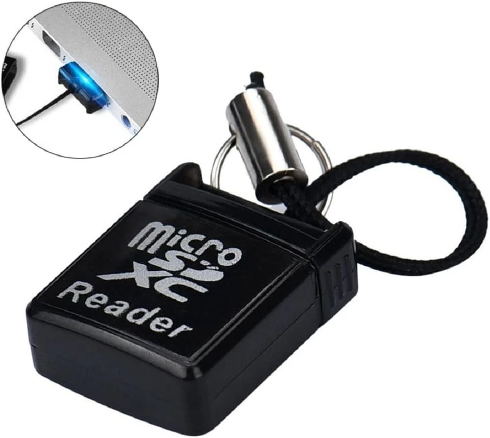 Cotchear Mini Super Speed Micro SD/SDXC TF USB 2.0 Card Reader Adapter Black - Image 3 of 4