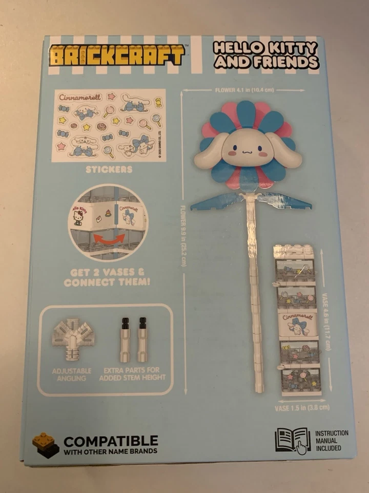 Brickcraft Hello Kitty and Friends Cinnamoroll Flower & Vase Building Set 122 Pc - Image 2 of 3