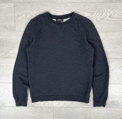 A.P.C. Rue Madam Paris Basic Crew Neck Grey Cotton Sweatshirt M Size Mens
