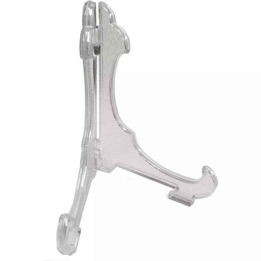 1 x 6'' Clear/Frosted Plastic Commemorative Plate Display Stand