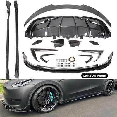 Fast Style Carbon Fiber Finish Full Body Kit Aerokit For 2020-2024 Tesla Model Y