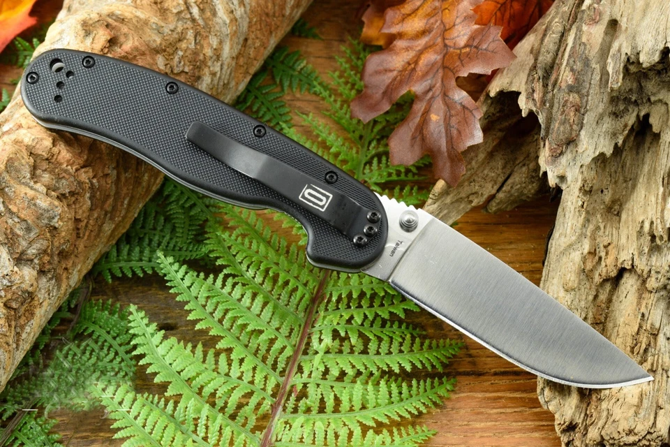 Ontario Large Size Rat Tactical Pocket Folding Survival Knife Black G10 Handle - Image 2 of 4