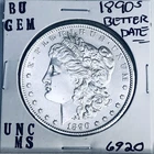 1890 S BU GEM MORGAN SILVER DOLLAR UNC MS+++ U.S. MINT RARE COIN 6920