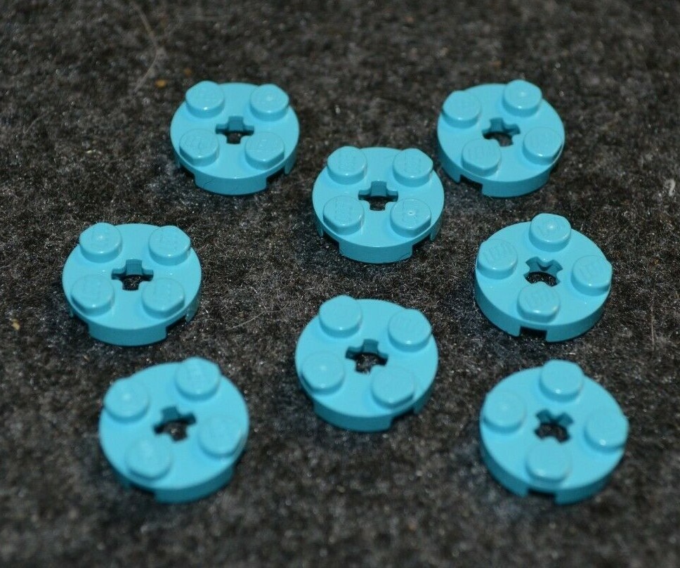 2x2 Medium Azure (Blue) Round Plate Bricks New Lego Parts