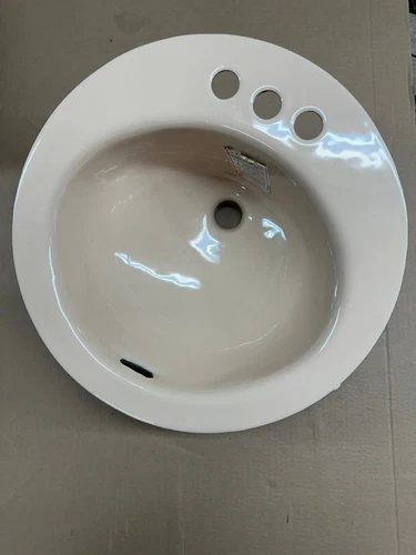 Vintage Crane Porcelain Enameled Cast Iron Sink- Round 18x18