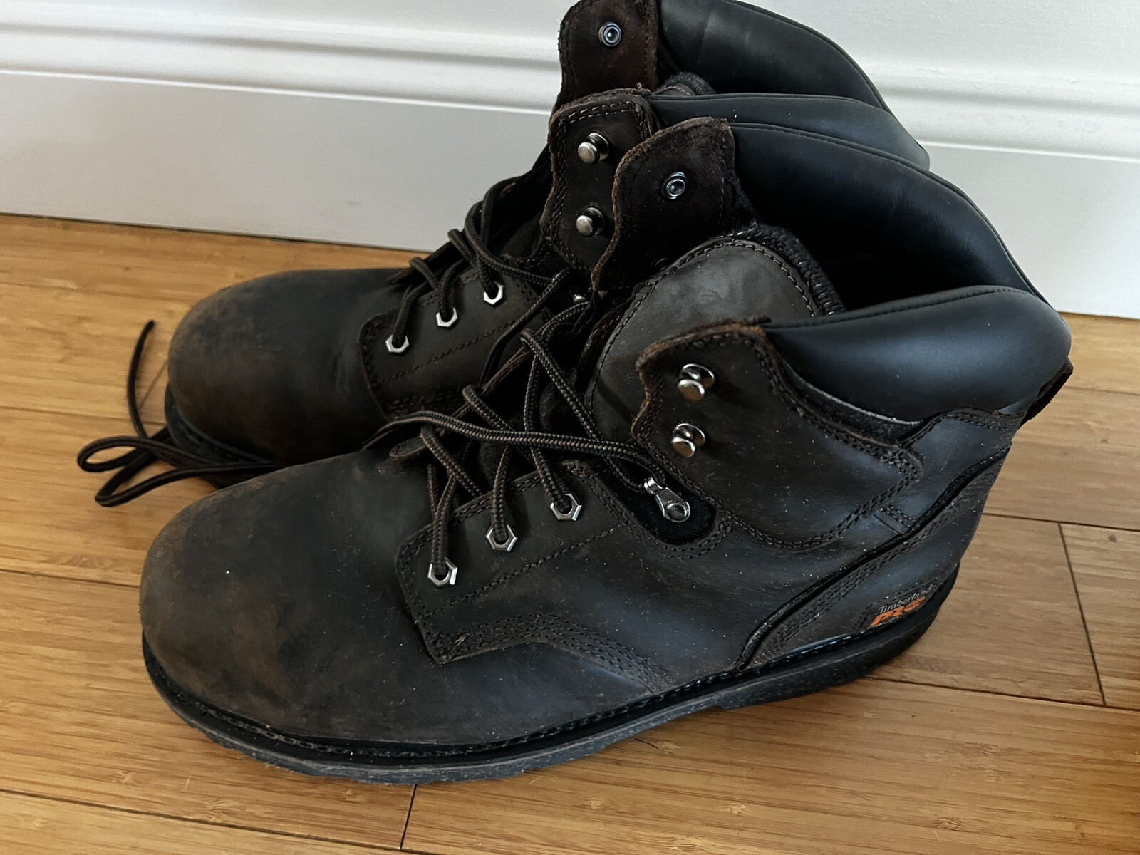 TIMBERLAND PRO 24/7 STEEL TOE WORK BOOTS DARK BROWN MEN'S SIZE 14