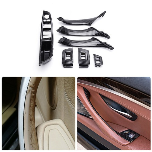 LHD Carbon Fiber ABS Interior Door Pull Handle Trim Parts For BMW 5 F10 F11 F18 - Bild 3 von 9