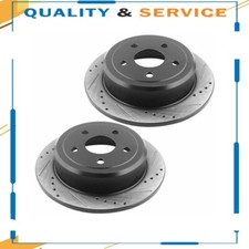 Rear DRILLED and SLOTTED Disc Brake Rotors Set for 2007 - 2017 Jeep Wrangler JK