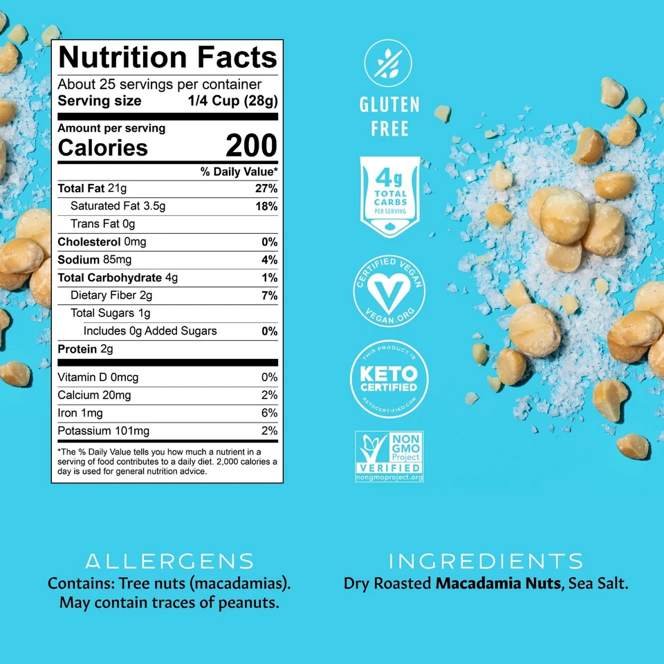 Mauna Loa Dry Roasted Macadamia Nuts 20 Ounce Keto Friendly Snack - Image 2 of 4